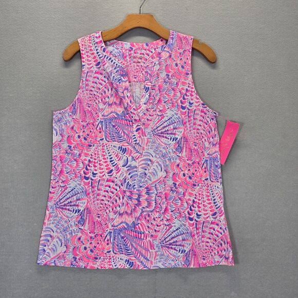 Lilly Pulitzer Tops - LILLY PULITZER Raz Berry Pink Sea You Soon Sleeveless Size. Medium